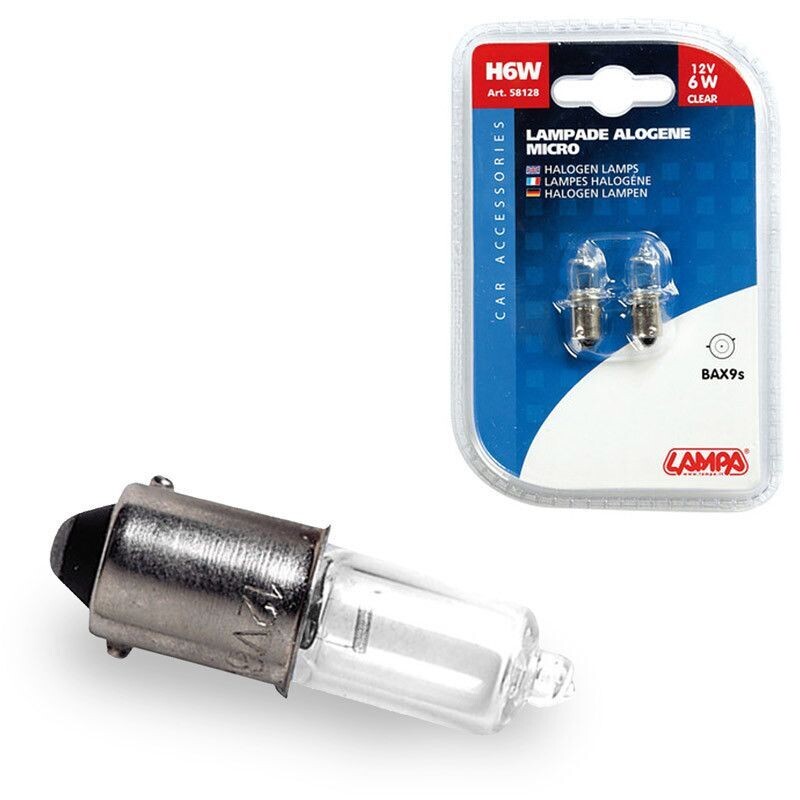 LAMPARA H6W 12V 6W BAX9S HOMOLOGACION E (2 UNIDADES)