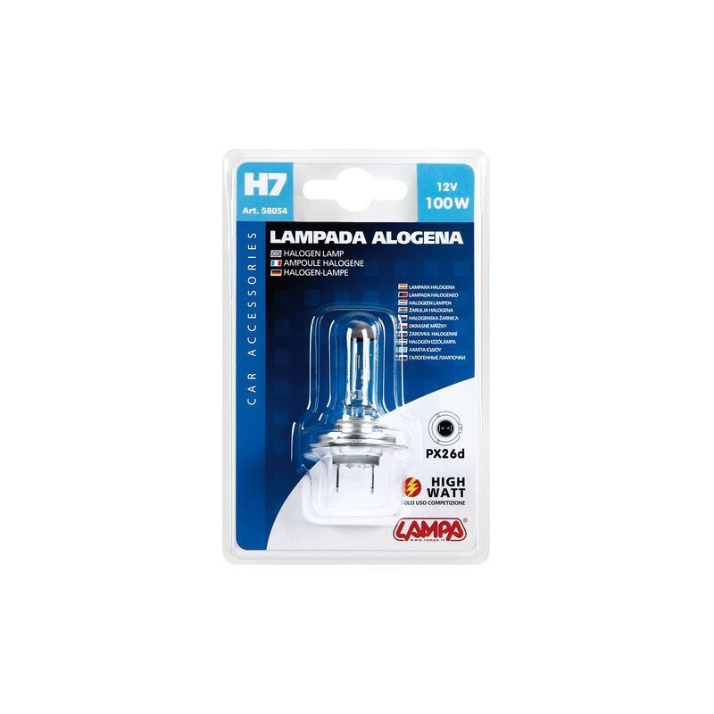 LAMPARA H7 12V 100W PX26D (BLISTER 1 UNIDAD)