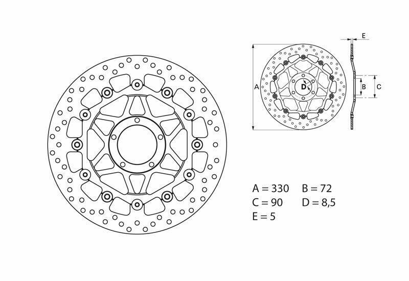 Disco de freno flotante Brembo 78B40890 Ducati