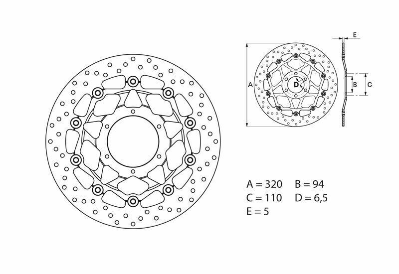 Disco de freno flotante Brembo 78B40876 Honda CBR 1000 RR
