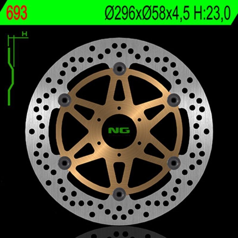 Disco de freno NG 693 Ø296 x Ø58 x 4.5 Honda CB 600 F Hornet