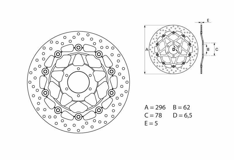 Disco de freno flotante Brembo 78B40827 Honda CB F 600 Hornet