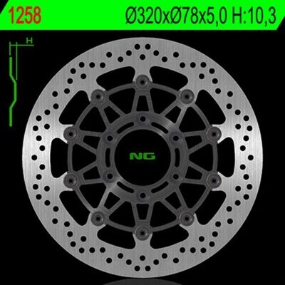 Disco de freno NG 1258 Ø320 x Ø78 x 5 TRIUMPH DAYTONA / SPRINT