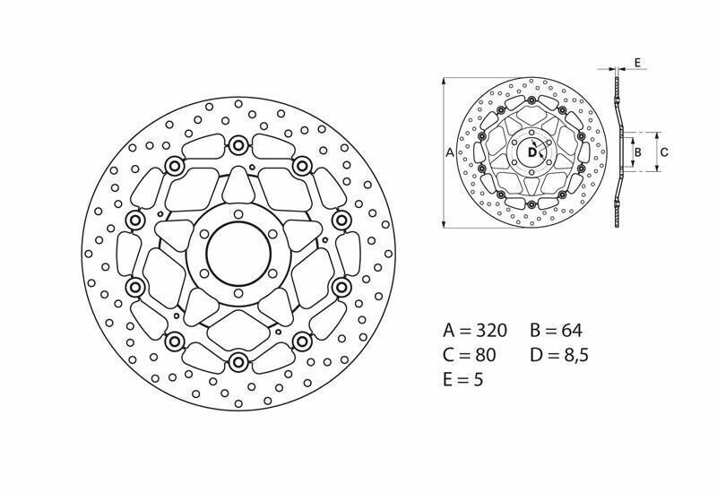 Disco de freno flotante Brembo 78B40870 Yamaha