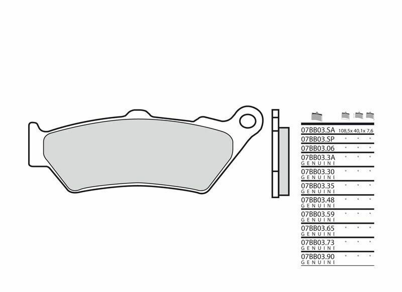 Pastillas de freno sinterizadas Brembo 07BB03SA