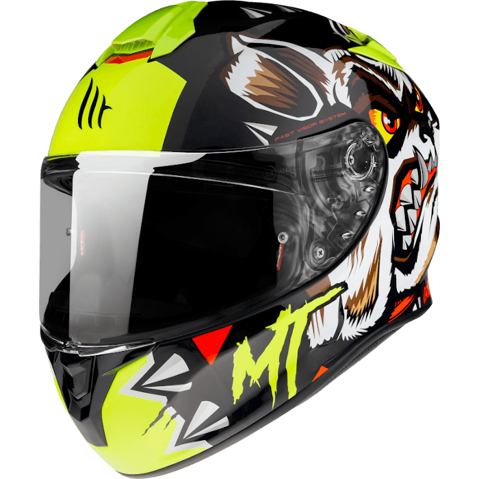 Mt Helmets TARGO CRAZYDOG G3 GLOSS FLUOR YELLOW