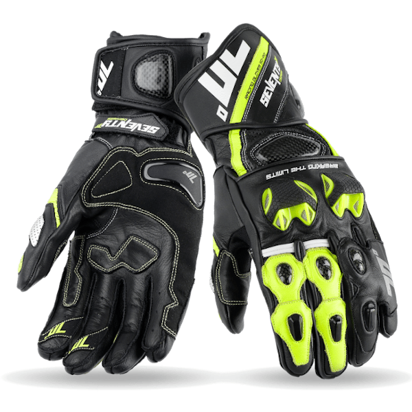 GUANTE SD-R12 VERANO RACING HOMBRE NEGRO/AMARILLO FLUOR