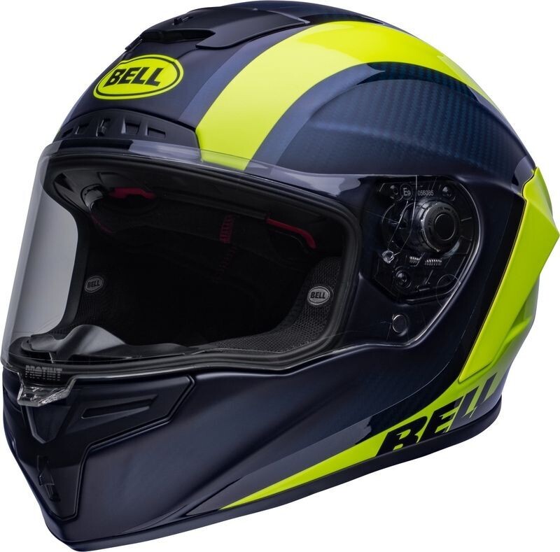 Casco BELL Race Star Flex DLX Tantrum 2 - Azul oscuro/Amarillo Hi-Viz