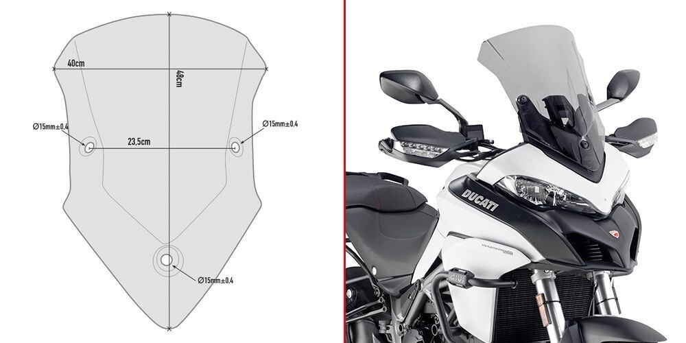 ​Cúpula deportiva ahumada Ducati 950 Givi