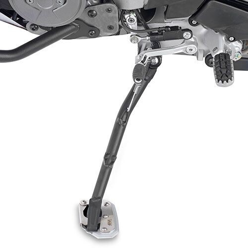 Extensión caballete en aluminio y acero inoxidable, para ampliar la superficie de apoyo del caballete lateral original. Ducati Desert X