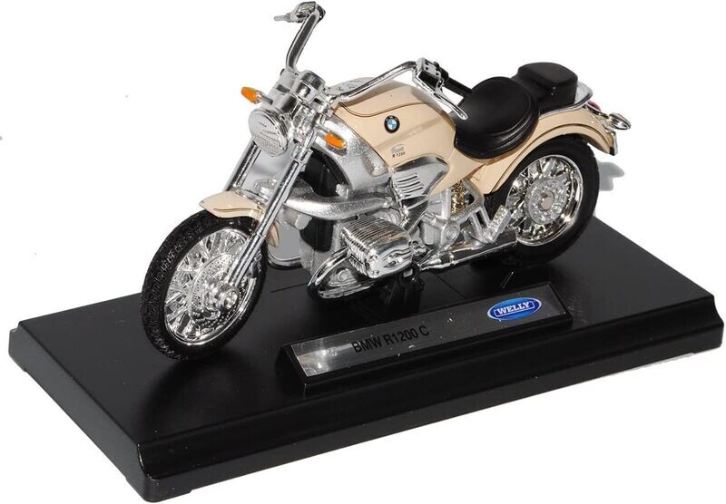 Modelo de moto B-M-W R1200c R 1200c R1200 C Beige 1/18 Welly