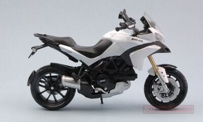 Modelo A Escala Compatible con Ducati MULTISTRADA 1200S White 1:12