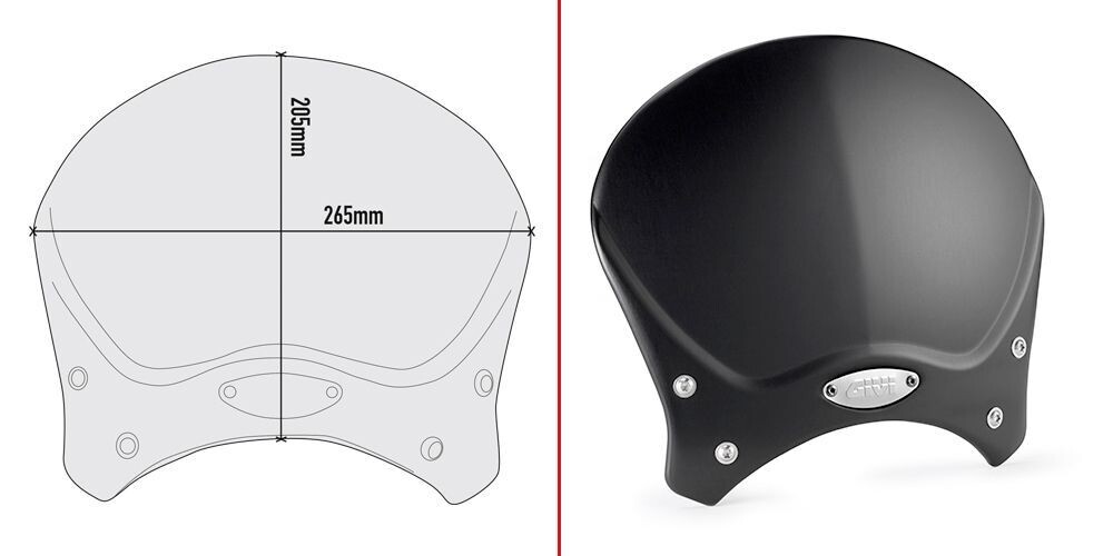 Cúpula Parabrisas Givi negro mate para Triumph Street Twin 16/22