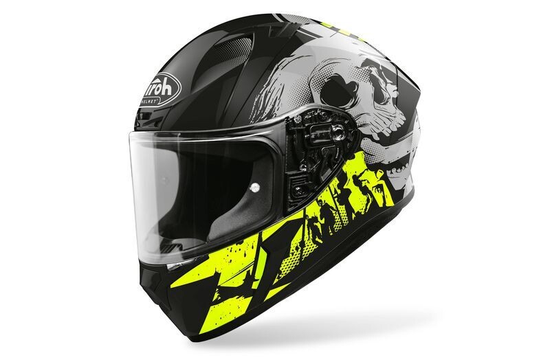 Casco Integral Airoh Valor Akuna Negro Amarillo Brillo