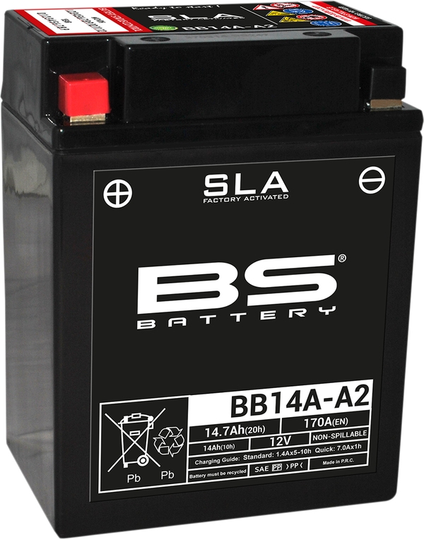 Baterías SLA AGM activadas de fábrica y sin mantenimiento BS BATTERY
BATTERY BS BB14A-A2 SLA