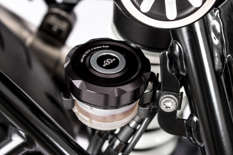 Tapa depósito líquido de frenos GILLES, trasera, negro para Ducati Multistrada