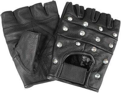 Guantes de cuero Mil-Tec sin dedos con remaches