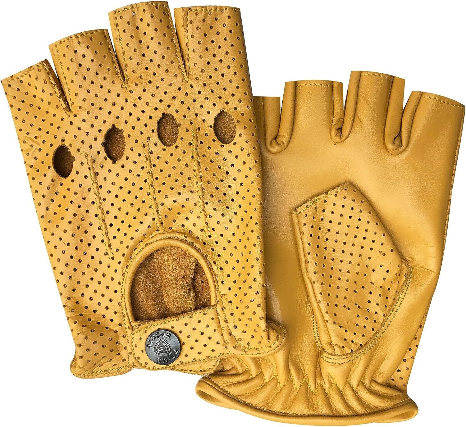 Prime Leather Vintage Estilo Retro sin Dedos Cuero