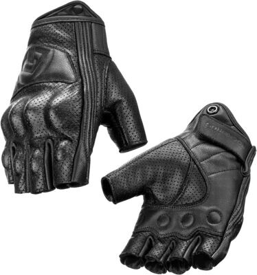 ROCKBROS Guantes de Cuero sin dedos