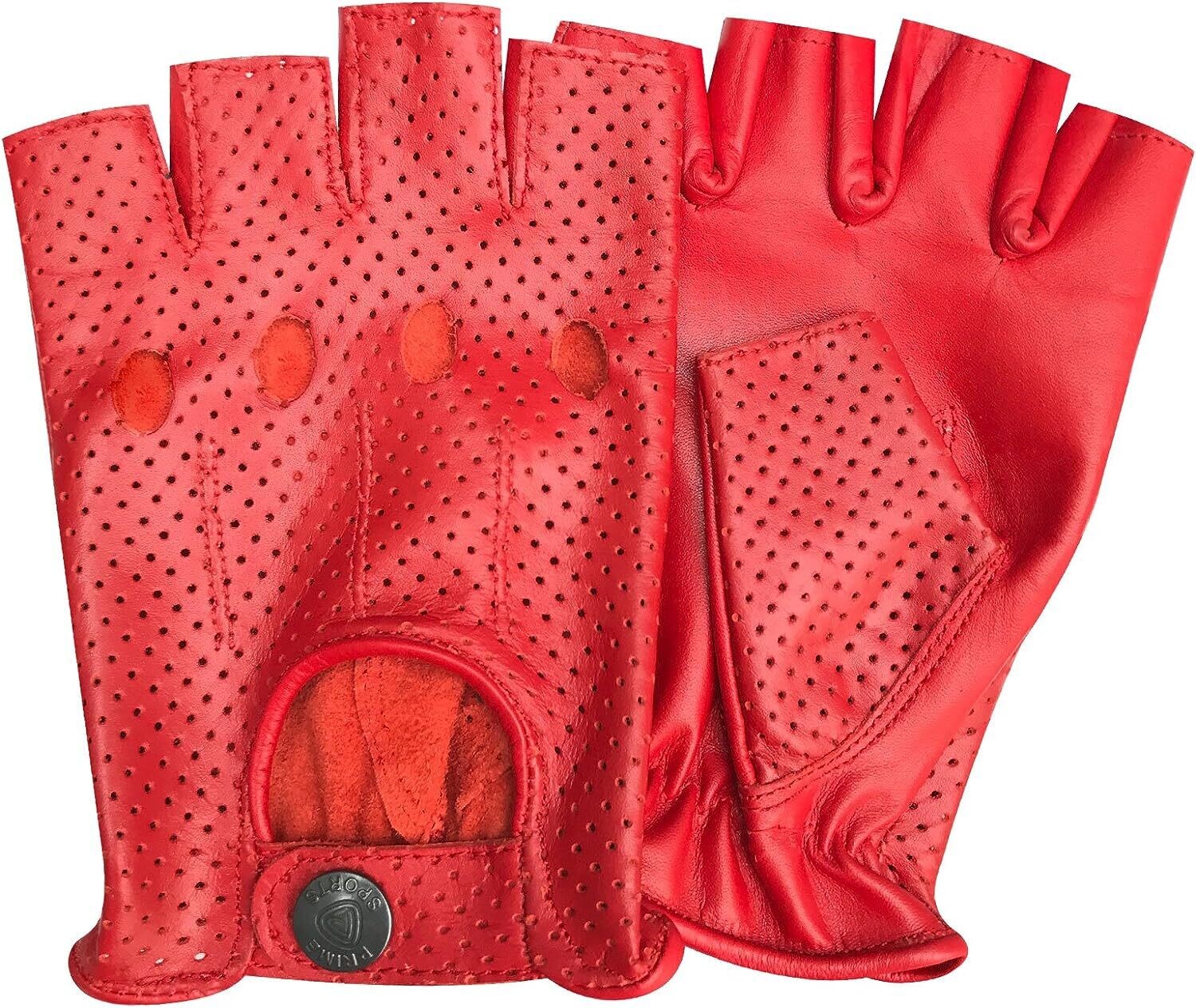 Prime Leather Vintage Estilo Retro sin Dedos Cuero