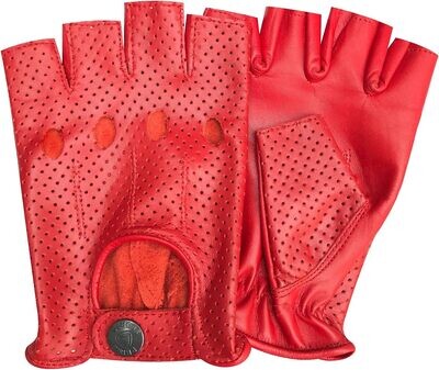 Prime Leather Vintage Estilo Retro sin Dedos Cuero