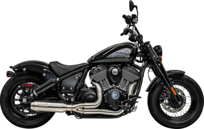 Sistema de escape 2-en-1 con silenciador Super Bike. BASSANI XHAUST EXHAUST 2:1 SS SPR BK INDIAN CHIEF 111 ABS