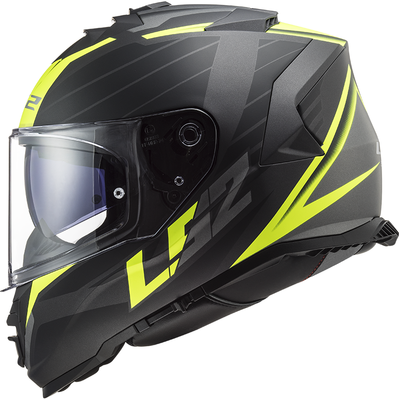 LS2 Helmet FF800 Storm Nerve Matt Black/Hi-Vis Yellow