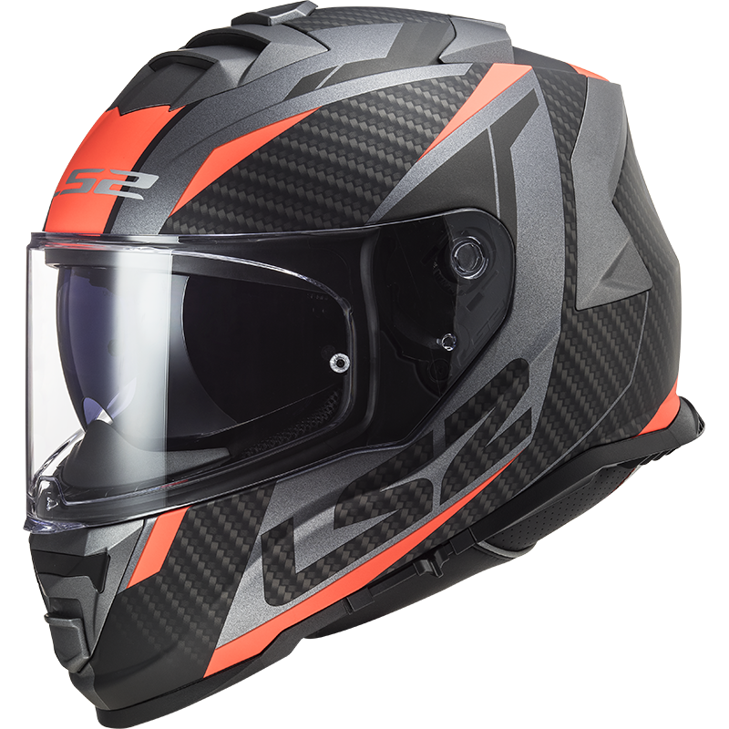 Casco LS2 FF800 Storm Racer Titanio Mate Naranja Fluo