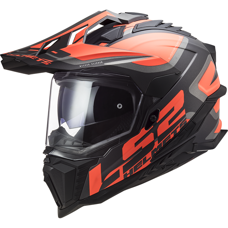 Casco LS2 MX701 Explorer 06 Alter Negro Mate/Naranja Fluo