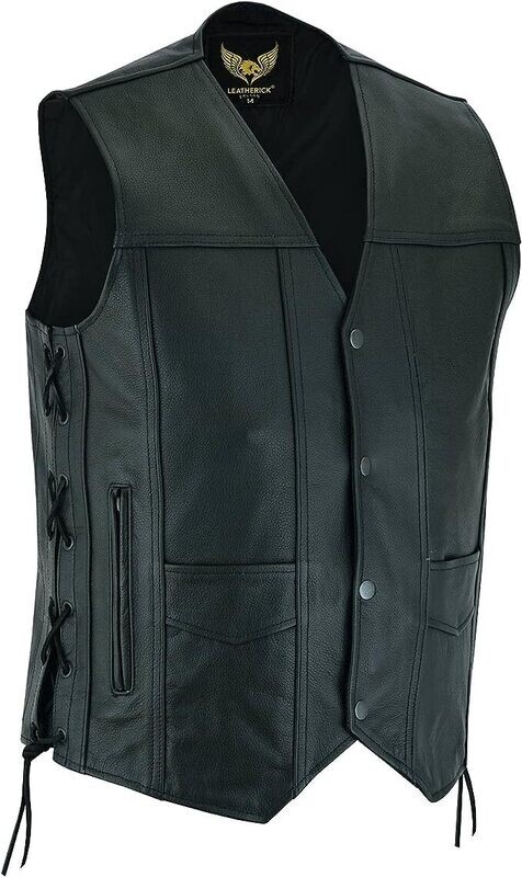 Leatherick Top-Grain Cowhide Real Chaleco Cuero