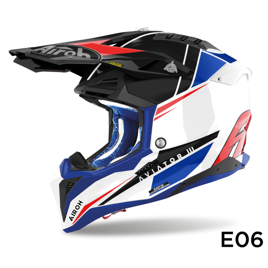Airoh AVIATOR 3 PUSH BLUE/RED GLOSS