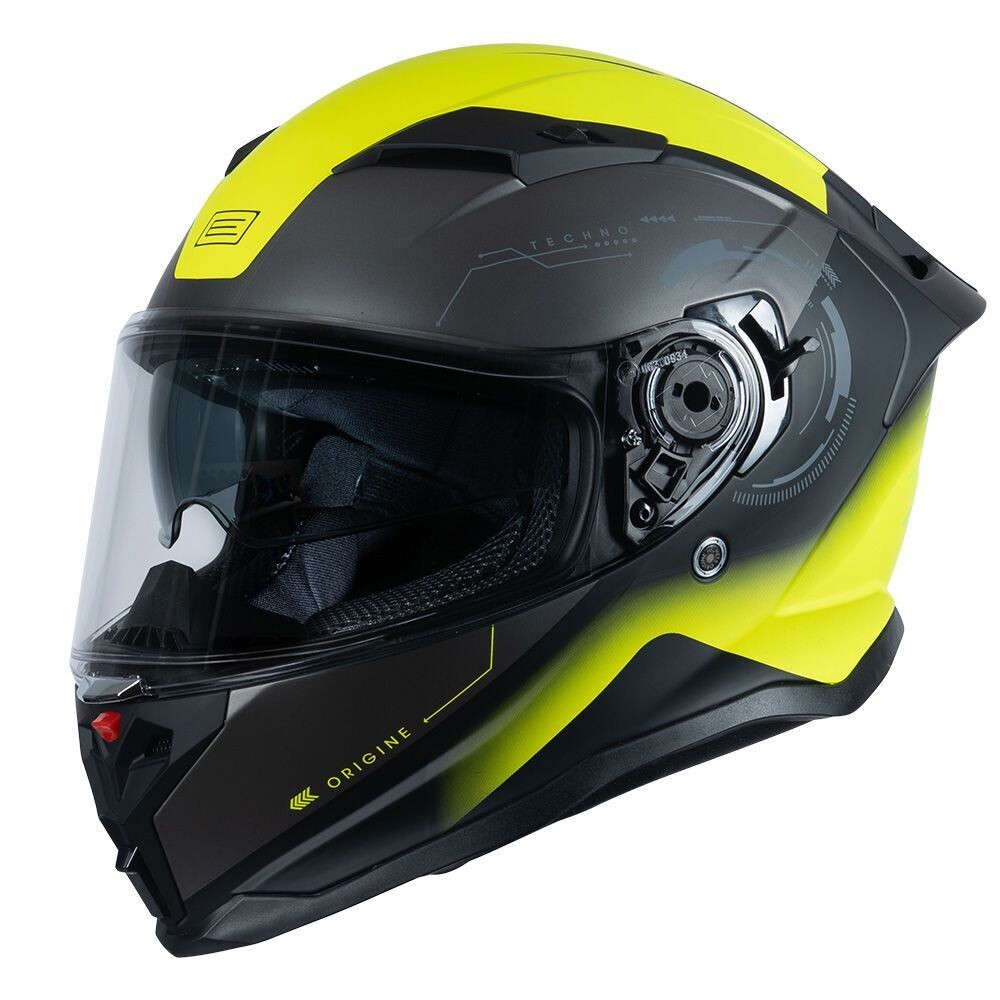 CASCO ORIGINE FORCE TECHNO FLUO YELLOW BLACK (ECE2206)