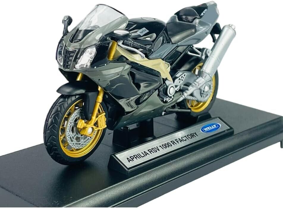 Aprilia RSV 1000 R Factory Negro Con Base 1:18