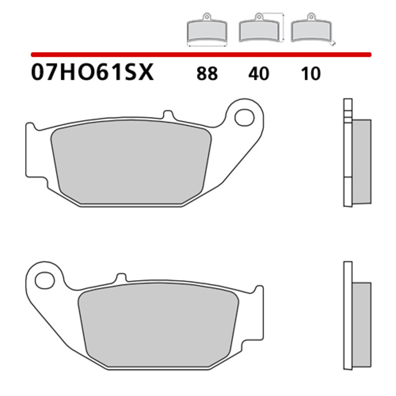 Pastillas de freno BREMBO sinterizadas - 07HO61SX HONDA CRF 250 L (MD38) [250] HONDA CRF 300 L [300]