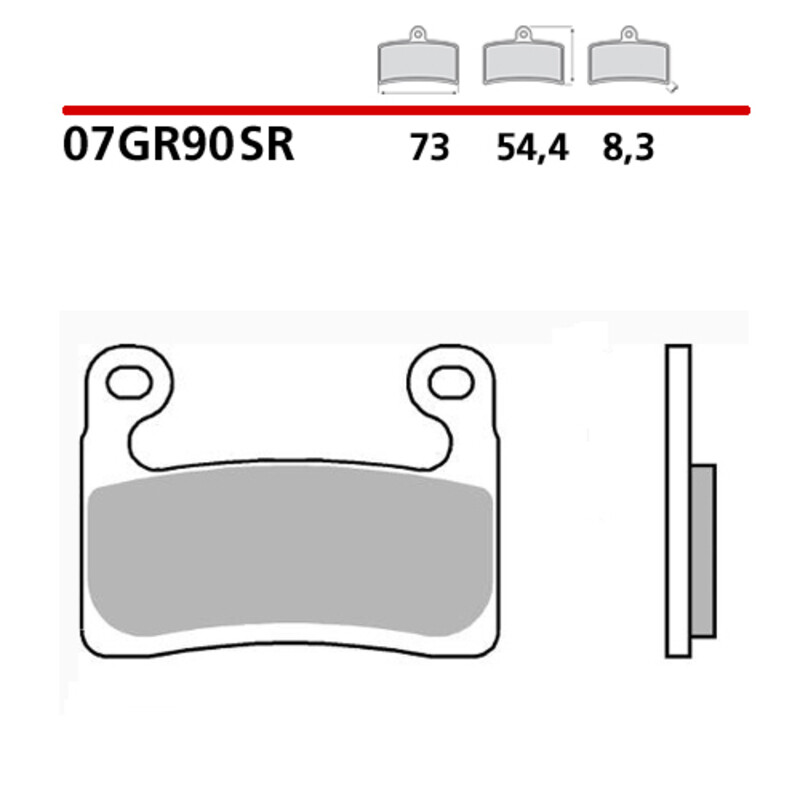 Pastillas de freno sinterizadas Brembo 07GR90SR BMW S 1000 RR ABS (0E21) [1000] BMW R 1250 GS ABS (0J91) [1250]