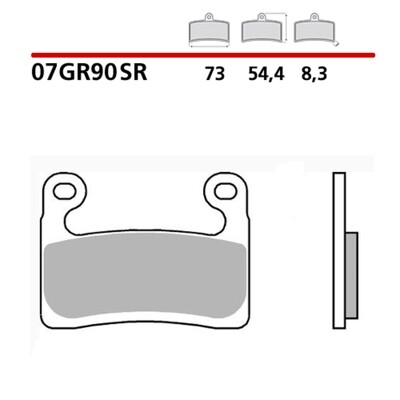 Pastillas de freno sinterizadas Brembo 07GR90SR BMW S 1000 RR ABS (0E21) [1000] BMW R 1250 GS ABS (0J91) [1250]