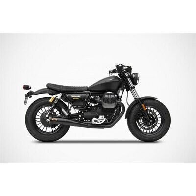 ZARD ESCAPE SLIM NEGRO-BRONCE RACING ACERO INOXIDABLE MOTO GUZZI  V9 BOBBER - ROAMER Homologado
