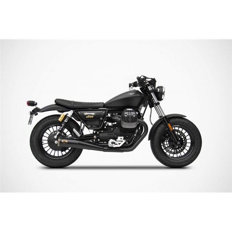 ZARD ESCAPE SLIM NEGRO-BRONCE HOMOLOGADO ACERO INOXIDABLE  MOTO GUZZI  V9 BOBBER - ROAMER