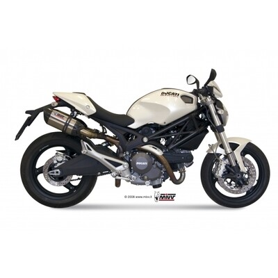 MIVV 2 SLIP-ON SUONO ST. STEEL WITH CARBON CAP DUCATI MONSTER 696 2008-14