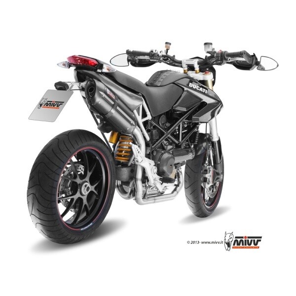 MIVV SLIP-ON SUONO BLACK WITH CARBON CAP DUCATI HYPERMOTARD 1100 2007-09 / 1100 EVO 2010-12