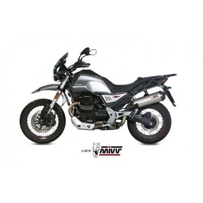 MIVV SLIP-ON OVAL TITAN WITH CARBON CAP MOTO GUZZI V85 TT 2019-23