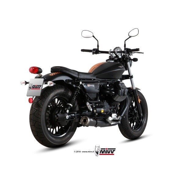 MIVV 2 SLIP-ON GHIBLI BLACK MOTO GUZZI V9 BOBBER / ROAMER 2016-22