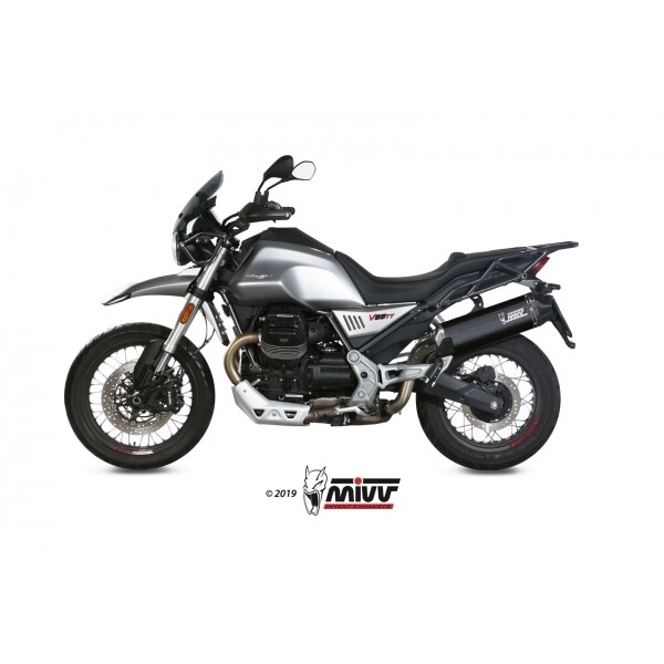 MIVV SLIP-ON SPEED EDGE BLACK MOTO GUZZI V85 TT 2019-23