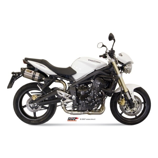 Escape MIVV 2 SLIP-ON SUONO ST. STEEL WITH CARBON CAP TRIUMPH STREET TRIPLE 2007-12 Homologado