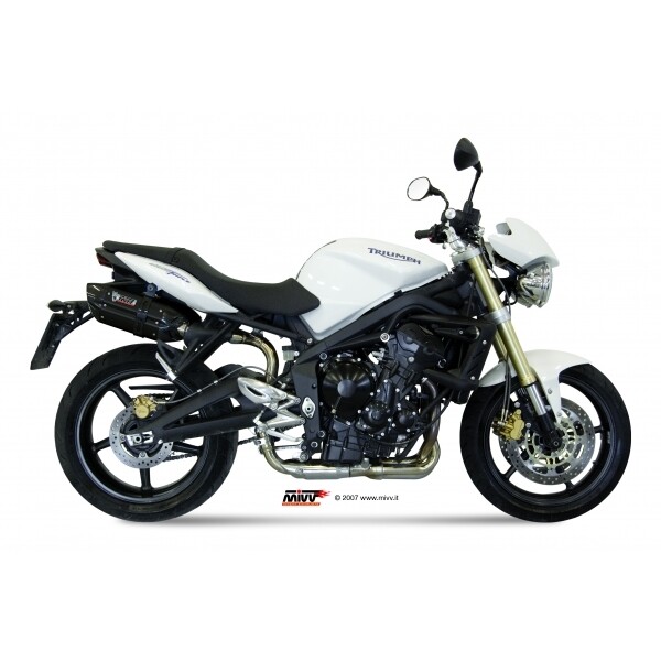 EscapeMIVV 2 SLIP-ON SUONO BLACK WITH CARBON CAP TRIUMPH STREET TRIPLE 2007-12 Homologado