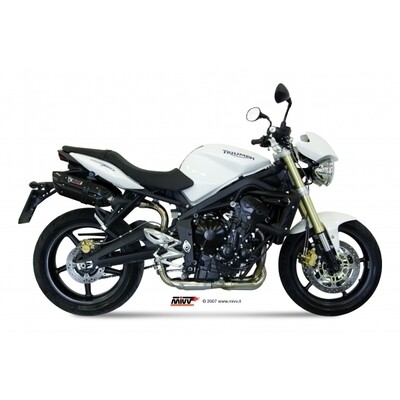 EscapeMIVV 2 SLIP-ON SUONO BLACK WITH CARBON CAP TRIUMPH STREET TRIPLE 2007-12 Homologado