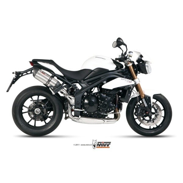 Escape MIVV 2 SLIP-ON SUONO ST. STEEL WITH CARBON CAP TRIUMPH SPEED TRIPLE 2011-15 Homologado