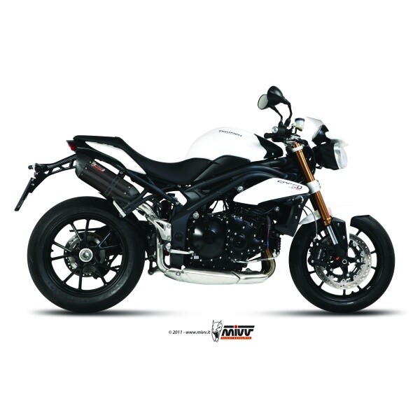 Escape MIVV 2 SLIP-ON SUONO BLACK WITH CARBON CAP TRIUMPH SPEED TRIPLE 2011-15 Homologado