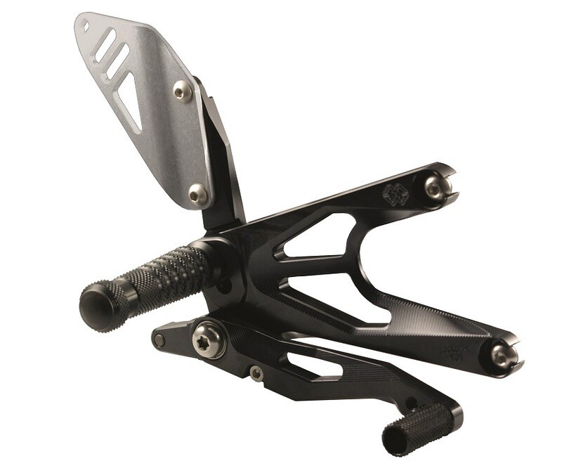 Estriberas retrasadas GILLES FXR, negro para SUZUKI GSX-R 600 / 750