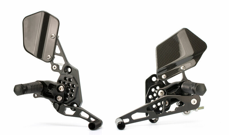 Estriberas retrasadas GILLES FXR, negro para Ducati 620 SS / 749 / 999